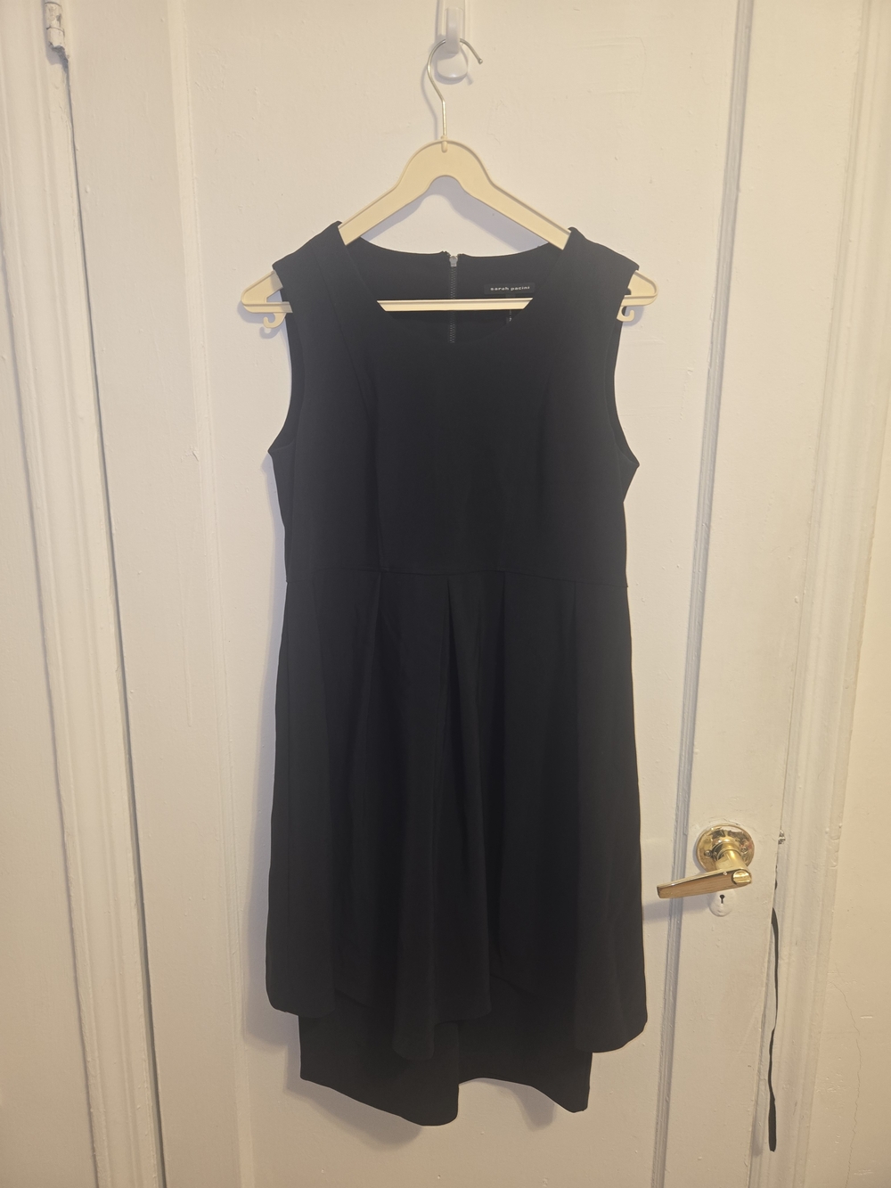 Sarah Pacini Sleeveless Pleated Little Black Dress
